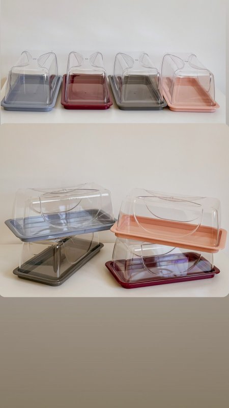 حافظة كيك مستطيل اكرليك