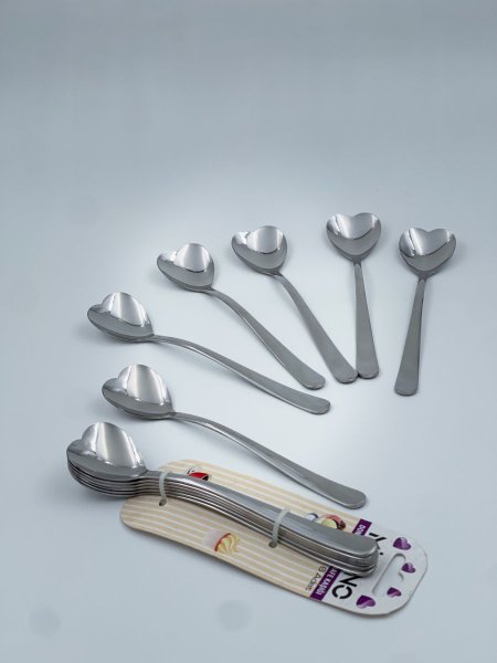 معالق الحلويات ستة على شكل قلب حب