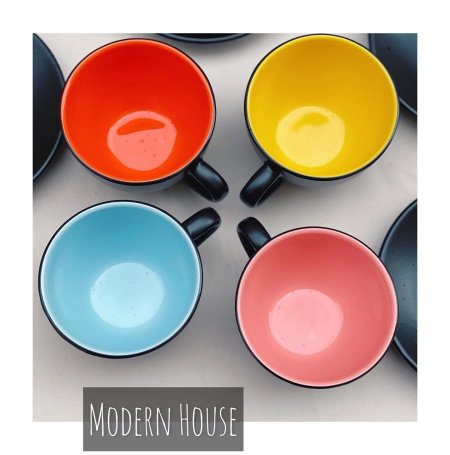 طقم نسكافيه تركي مميز جدا اسود وداخله لون