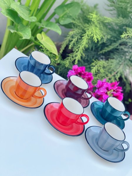 طقم قهوة بورلين ملون