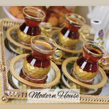 كاسات شاي خلية النحل تركي