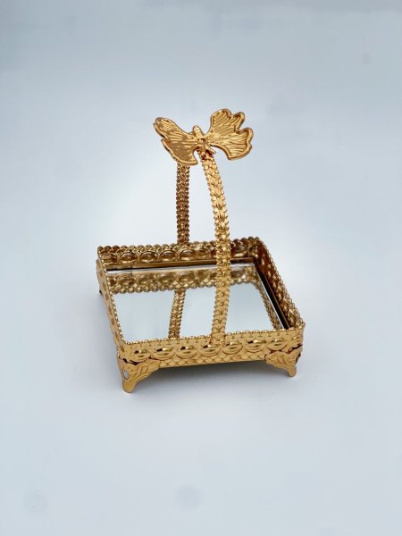 مضيفة بيوتير ١٠ * ١٠ سم قاعدة مرآة ✨